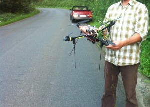 Recovery — the UAS landed two metres from the road in the grass